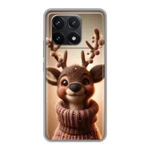 Яскравий чохол для Xiaomi POCO F6 Pro з Зимові Оленята (Олень в светрі)