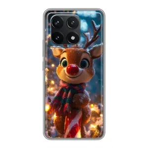 Яскравий чохол для Xiaomi POCO F6 Pro з Зимові Оленята (Олень з шарфом)