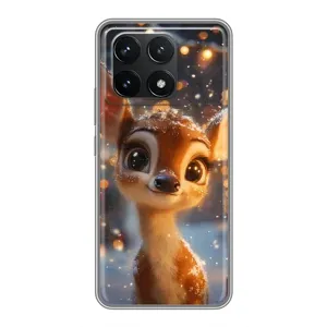 Яскравий чохол для Xiaomi POCO F6 Pro з Зимові Оленята (Оленятко серед гірлянд)