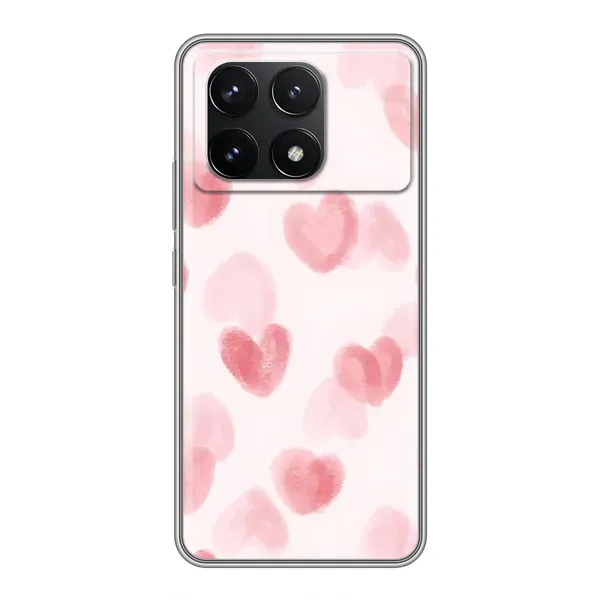 Чехол с принтом «Розовые сердечки» для Xiaomi POCO F6 Pro Чехол с принтом «Розовые сердечки» для Xiaomi POCO F6 Pro