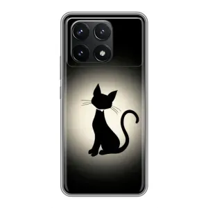 Чехол с принтом для Xiaomi POCO F6 Pro (AlphaPrint) Модные коты (Силуэт котика)
