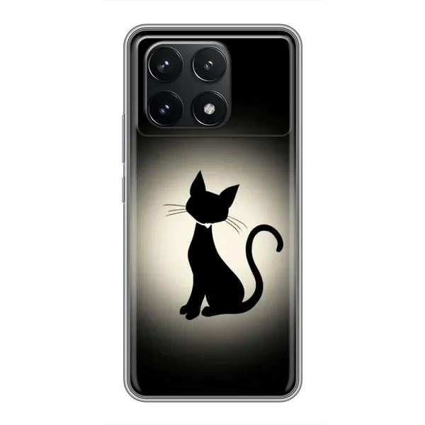 Чехол с принтом «Силуэт котика» для Xiaomi POCO F6 Pro