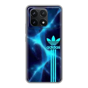 Чохли Адидас для Xiaomi POCO F6 Pro (AlphaPrint) (Синій Адідас)