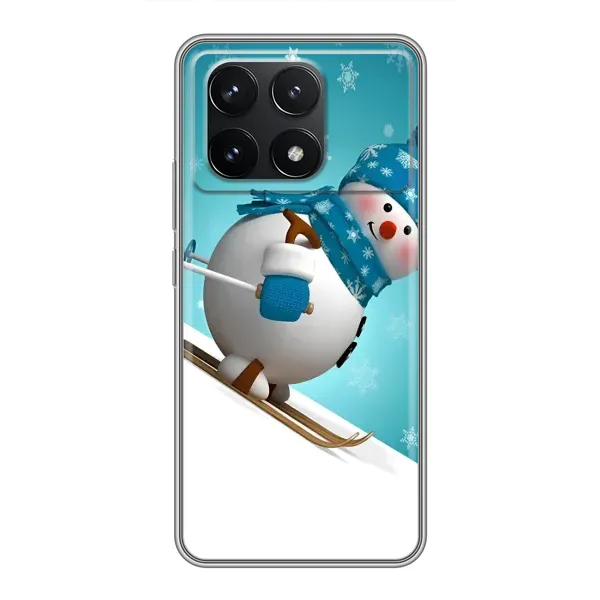 Чехол с принтом «Снеговик на лыжах» для Xiaomi POCO F6 Pro Чехол с принтом «Снеговик на лыжах» для Xiaomi POCO F6 Pro