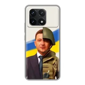Чехол для Xiaomi POCO F6 Pro (AlphaPrint - с принтом Зеленского) (Зеленский солдат)
