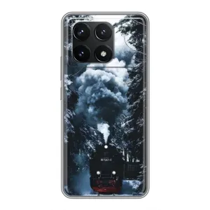 Новорічні, Святкові Чохли для Xiaomi POCO F6 Pro - 2024 год (Зимовий потяг)