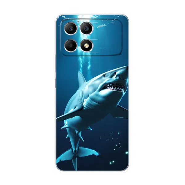 Чехол с принтом «Акула под водой» для Xiaomi POCO F6 Чехол с принтом «Акула под водой» для Xiaomi POCO F6
