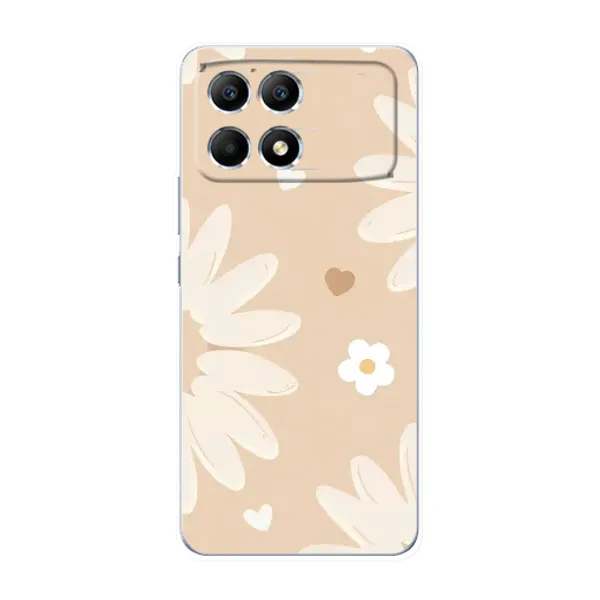 Чехол с принтом «Бежевые цветы» для Xiaomi POCO F6