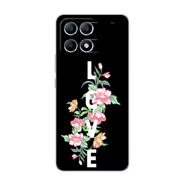 Чехол с принтом «Цветы LOVE» для Xiaomi POCO F6
