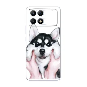 Чохол з Хаскі Xiaomi POCO F6 - (AlphaPrint) (Хаскі улибака)
