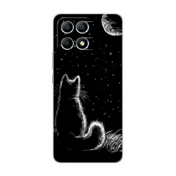 Чехол с принтом «Котик и луна» для Xiaomi POCO F6 Чехол с принтом «Котик и луна» для Xiaomi POCO F6