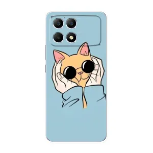 Чохол на Поко Ф6 з Котиками (VPrint) (Котик в окулярах)