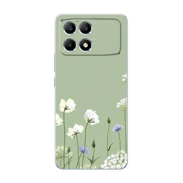 Чехол с принтом «Цветы на зеленом» для Xiaomi POCO F6
