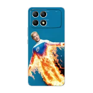 Чохол з принтом Фантастична четвірка для Xiaomi POCO F6 (Людина-факел у вогні)