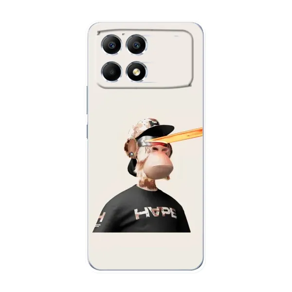 Чехол с принтом «обезьяна NFT в очках» для Xiaomi POCO F6 Чехол с принтом «обезьяна NFT в очках» для Xiaomi POCO F6