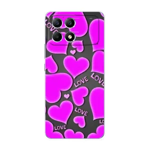 Чехлы для любимой на Поко Ф6 (VPrint) (Pink hearts)