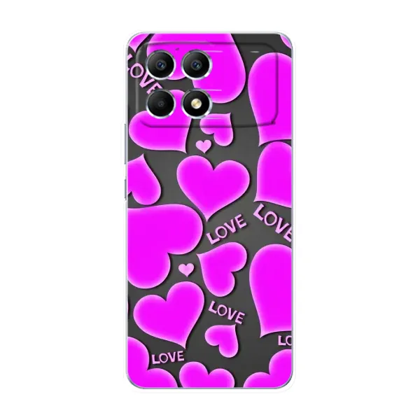 Чехол с принтом «Pink hearts» для Xiaomi POCO F6