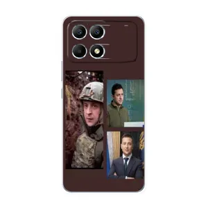 Чохол для Xiaomi POCO F6 (AlphaPrint - с принтом Зеленського) (Президент)
