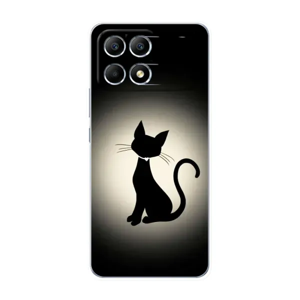 Чехол с принтом «Силуэт котика» для Xiaomi POCO F6 Чехол с принтом «Силуэт котика» для Xiaomi POCO F6