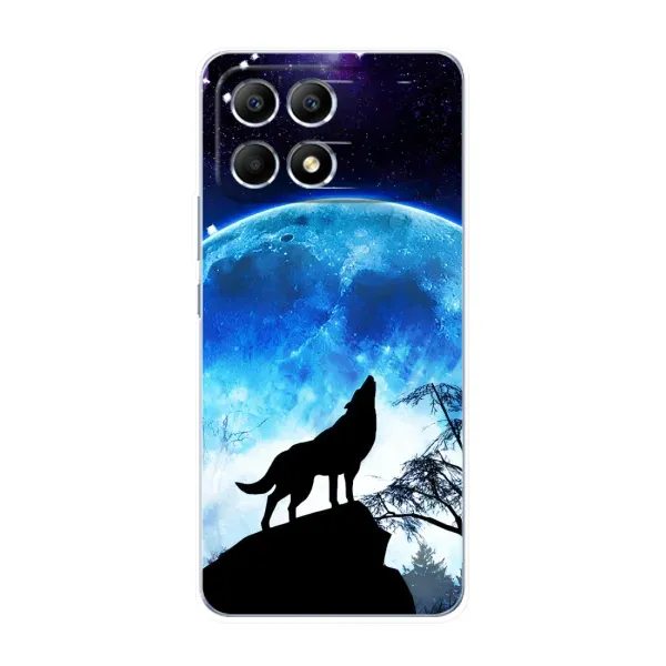 Чехол с принтом «Волк на луну» для Xiaomi POCO F6