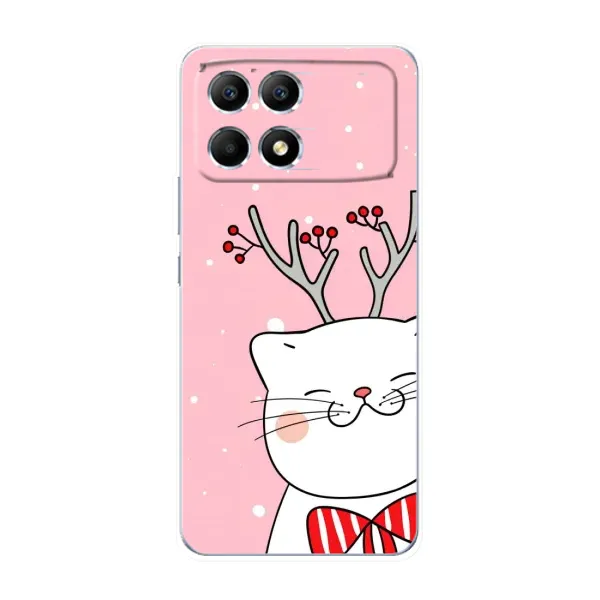 Чехол с принтом «Зимний кот» для Xiaomi POCO F6