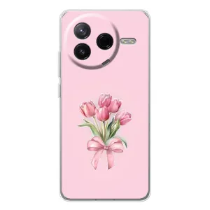 Чехол с розовым рисунком для Xiaomi POCO F7 Pro (Букет цветов)