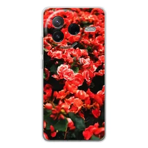 Чехлы с Цветами для Xiaomi POCO F7 Pro (VPrint) (Цветы красные)