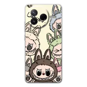 Чехол с Лабубу на Xiaomi POCO F7 Pro (Золотая обезьяна Bored Ape)