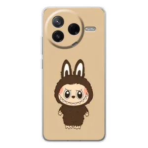 Чехол с Лабубу на Xiaomi POCO F7 Pro (Bored Ape в красном)