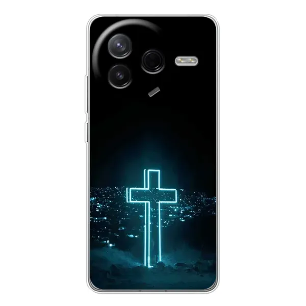 Чехол с принтом «Крест и город» для Xiaomi POCO F7 Pro Чехол с принтом «Крест и город» для Xiaomi POCO F7 Pro