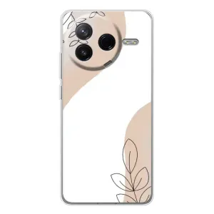 Силиконовый чехол с принтом в цветах на Xiaomi POCO F7 Pro (Нюдовая веточка абстракция)