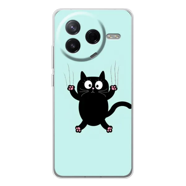 Чехол с принтом «Падающий кот» для Xiaomi POCO F7 Pro Чехол с принтом «Падающий кот» для Xiaomi POCO F7 Pro
