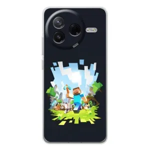 Чехол Майнкрафт на Xiaomi POCO F7 Pro (AlphaPrint) Minecraft (персонажи Minecraft)
