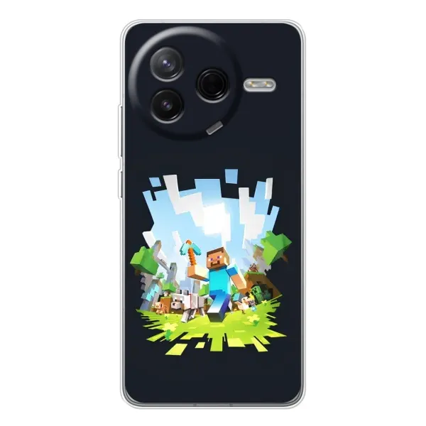 Чехол с принтом «персонажи Minecraft» для Xiaomi POCO F7 Pro