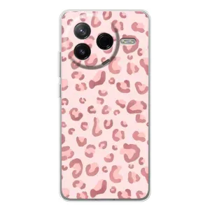 Чехол с розовым рисунком для Xiaomi POCO F7 Pro (Розовый леопард)
