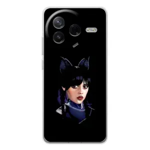Чехлы Венсдей на Xiaomi POCO F7 Pro Уэнсдей (AlphaPrint) (серьезная Уэнздей)
