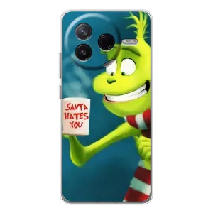 Рождественские Чехлы для Xiaomi POCO F7 Pro (VPrint) (Зеленый Гринч)