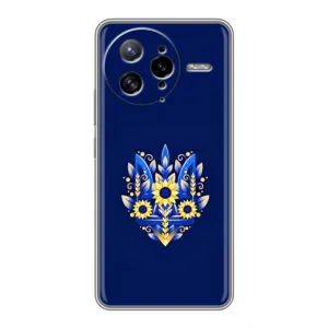 Чехлы для Xiaomi POCO F7 Ultra Укр. Символика (AlphaPrint) (Цветочный Герб)