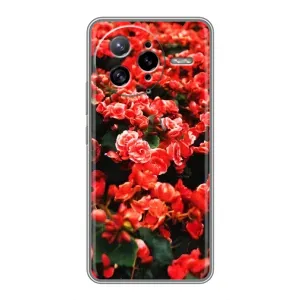 Чехлы с Цветами для Xiaomi POCO F7 Ultra (VPrint) (Цветы красные)