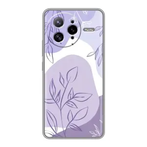 Силиконовый чехол с принтом в цветах на Xiaomi POCO F7 Ultra (Фиолетовые листья абстракция)