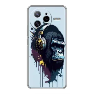 Чехол с Обезьянами Xiaomi POCO F7 Ultra - (AlphaPrint) (Горилла в наушниках)