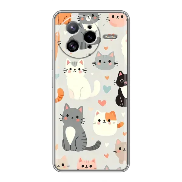 Чохол з принтом «Колаж котів» для Xiaomi POCO F7 Ultra Чохол з принтом «Колаж котів» для Xiaomi POCO F7 Ultra