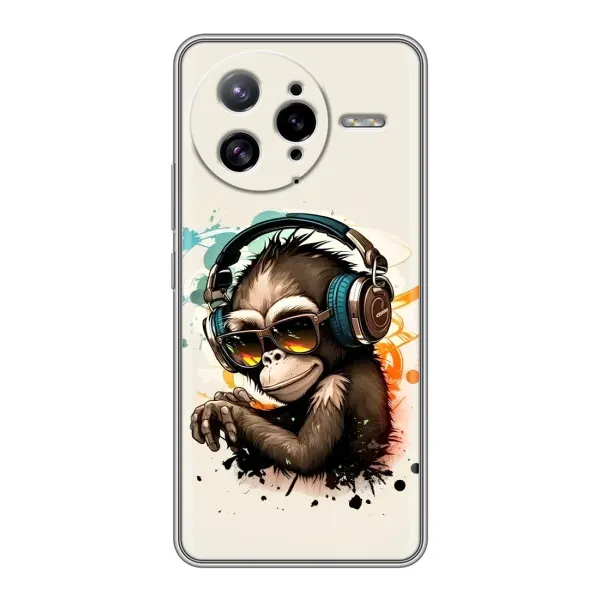 Чехол с принтом «Макака в наушниках» для Xiaomi POCO F7 Ultra Чехол с принтом «Макака в наушниках» для Xiaomi POCO F7 Ultra
