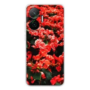 Чехлы с Цветами для Xiaomi POCO F7 (VPrint) (Цветы красные)
