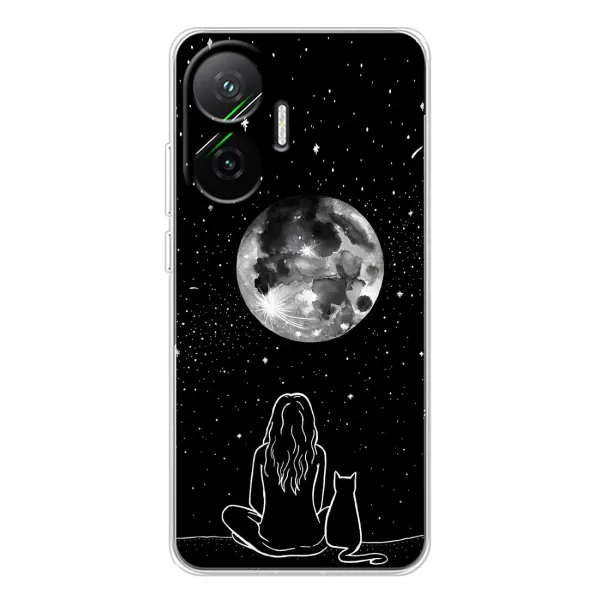 Чехол с принтом «Девушка с котом» для Xiaomi POCO F7