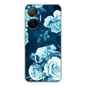 Чехлы (ART) Цветы на Xiaomi POCO F7 (VPrint) (Голубые Бутоны)
