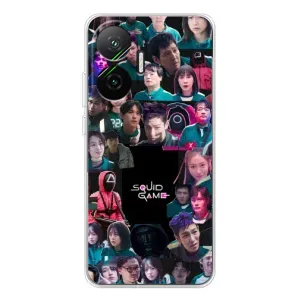 Чехол Гра в кальмара для Xiaomi POCO F7 (Коллаж Игра кальмара)
