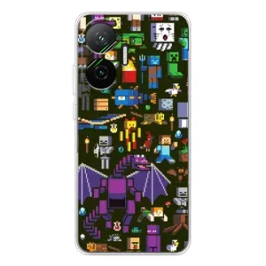 Чехол Майнкрафт на Xiaomi POCO F7 (AlphaPrint) Minecraft (Коллаж Майнкрафт)