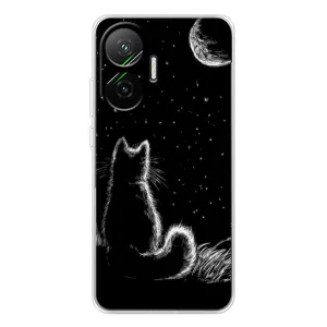 Чехол с принтом для Xiaomi POCO F7 (AlphaPrint) Модные коты (Котик и луна)