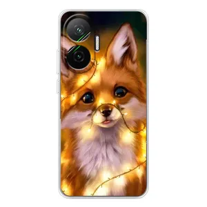 Чехлы с картинкой Лисички для Xiaomi POCO F7 (VPrint) (Лисичка в гирляндах)